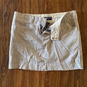 American eagle blue and cream pinstripe mini skirt